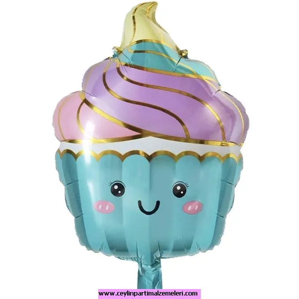 Gökkuşağı Cupcake Folyo Balon